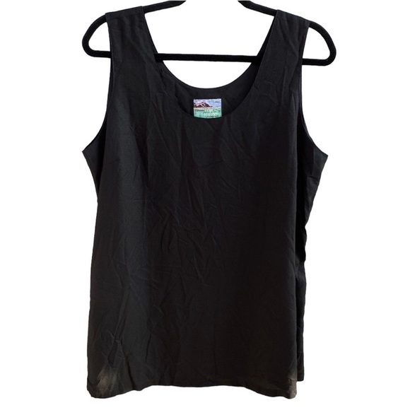 Reyn Spooner Womens Plain Black Tank Top Spun Rayon Sz Large - Picture 1 of 6